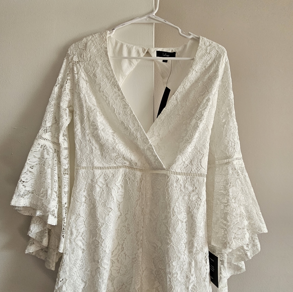Lulu white lace romper